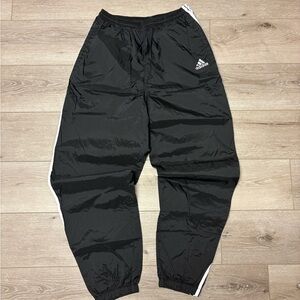 Vintage 90’s adidas black nylon mesh lined windbreaker track pants